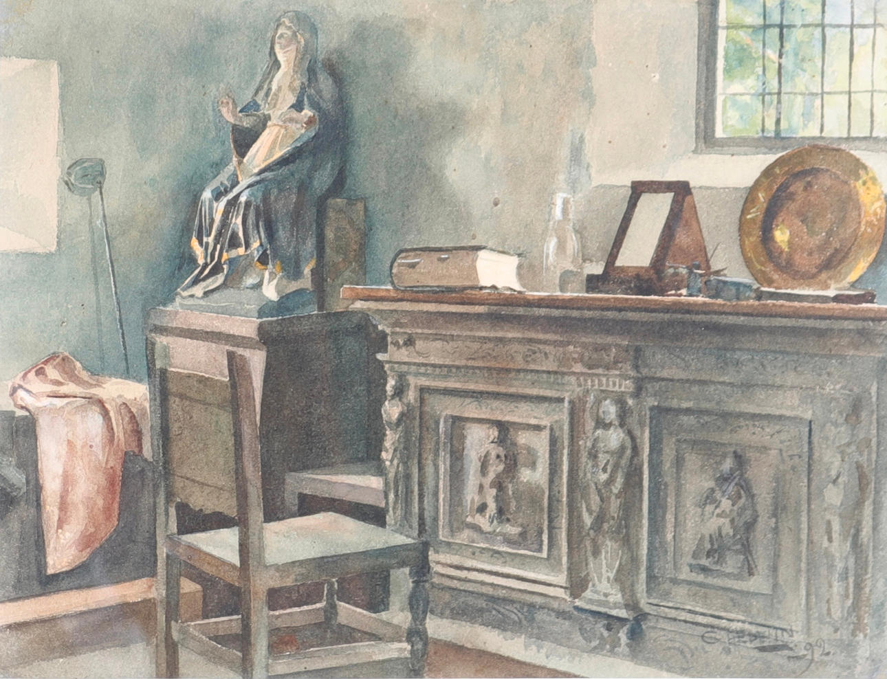 CARL HEDELIN. Akvarell.