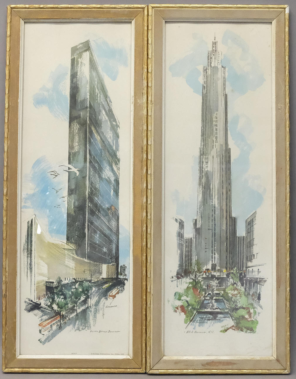 2 TRYCK MED NEW YORK BILDER, BL.A. FN-SKRAPAN.