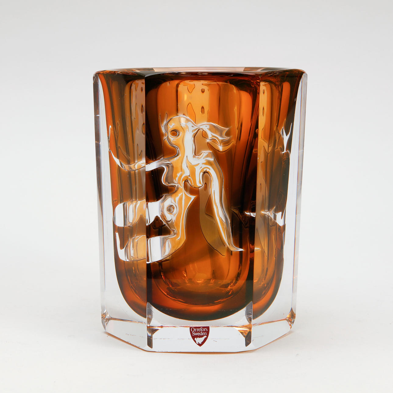 OLLE ALBERIUS. Florero, Ariel, "Desnuda", Orrefors.