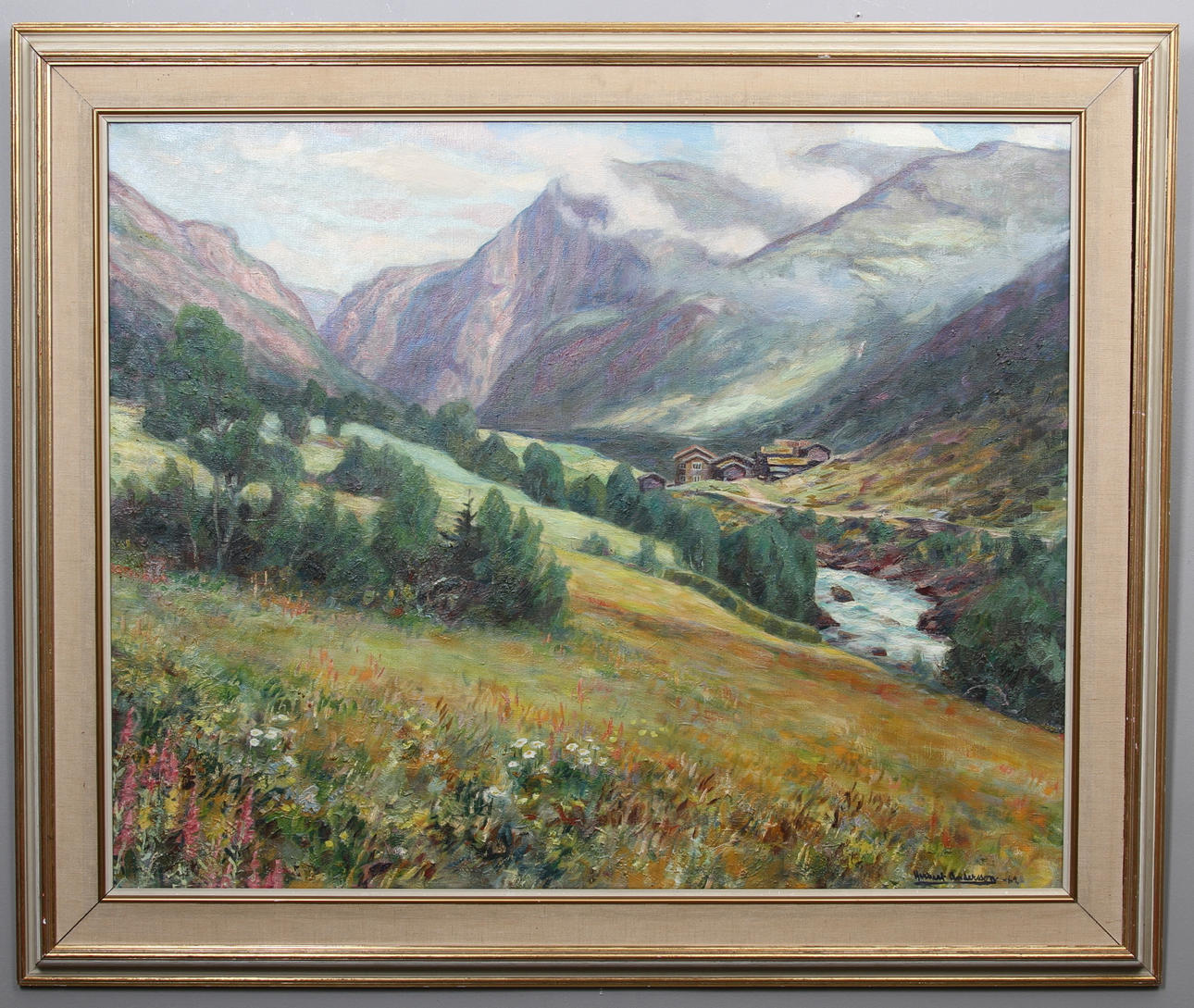 HERBERT ANDERSSON. Landskapsbild, Norge, signerad och daterad 69.