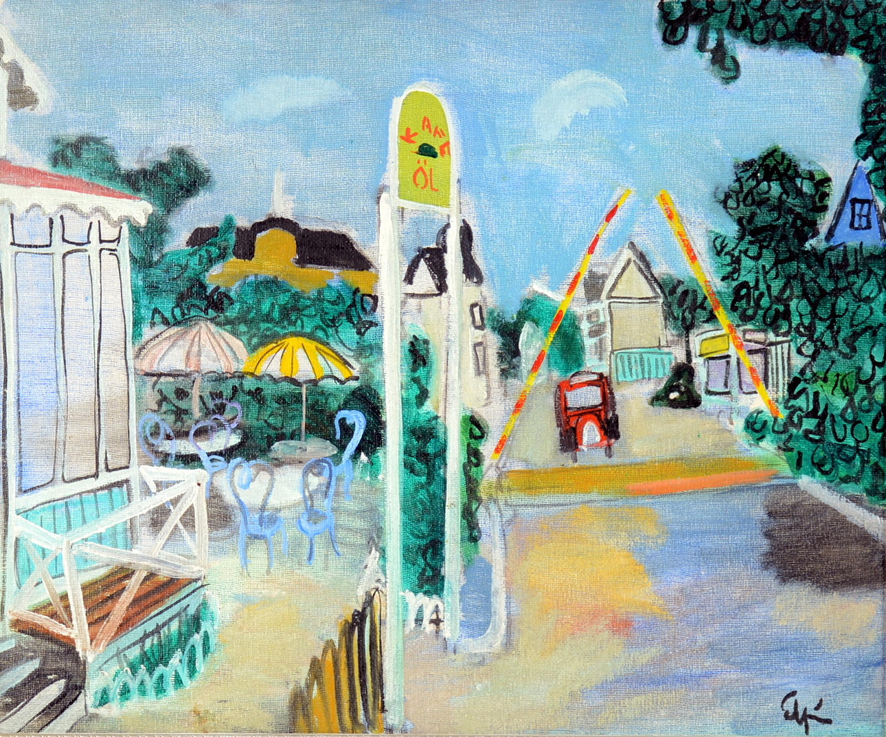 ERIK ELFVÉN. Olja på pannå.