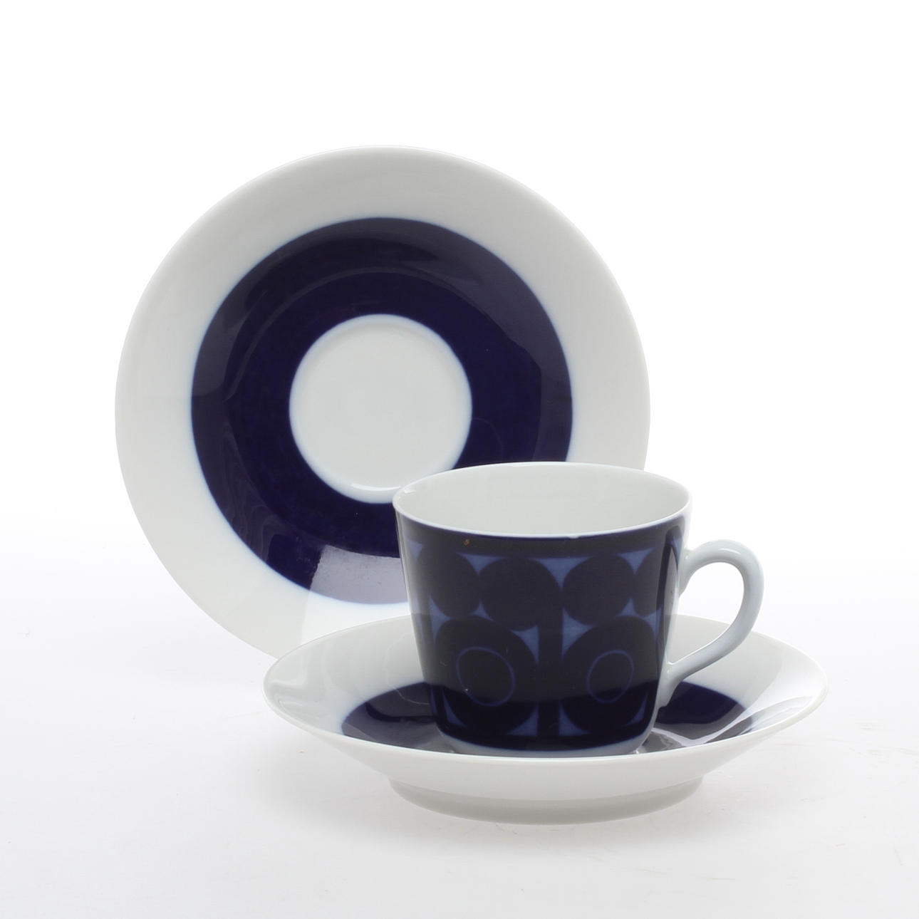 KAFFEKOPPAR, med fat, 10 st, "Agda", Rörstrand.