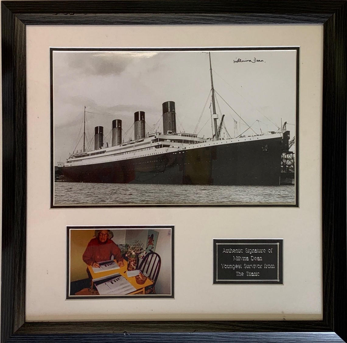 MILLVINA DEAN, JÜNGSTE ÜBERLEBENDE DES TITANIC-AUTOGRAMMS.