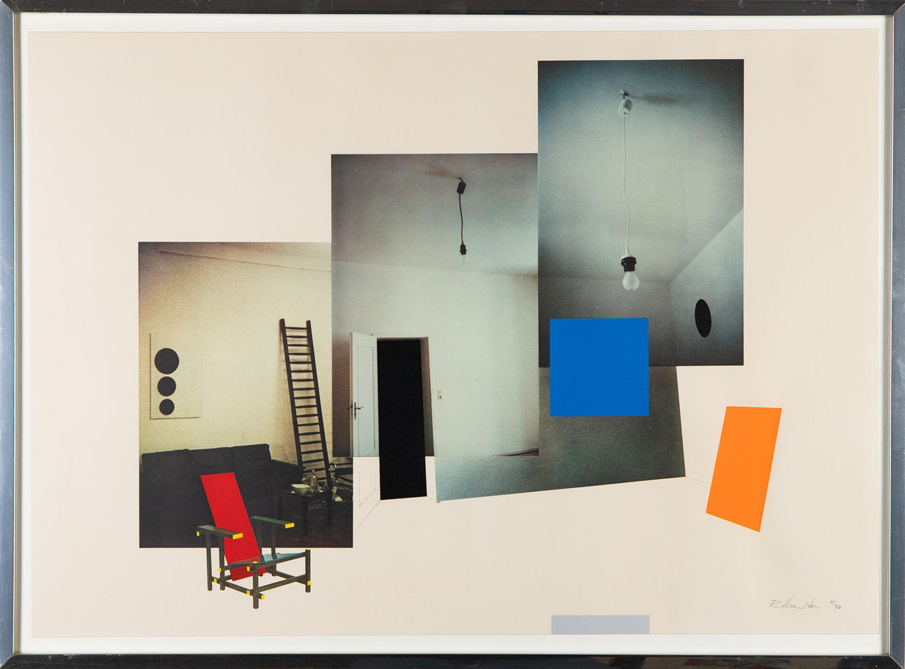 RICHARD HAMILTON. Collage con la silla rojo-azul de Rietveld (100-8 ...