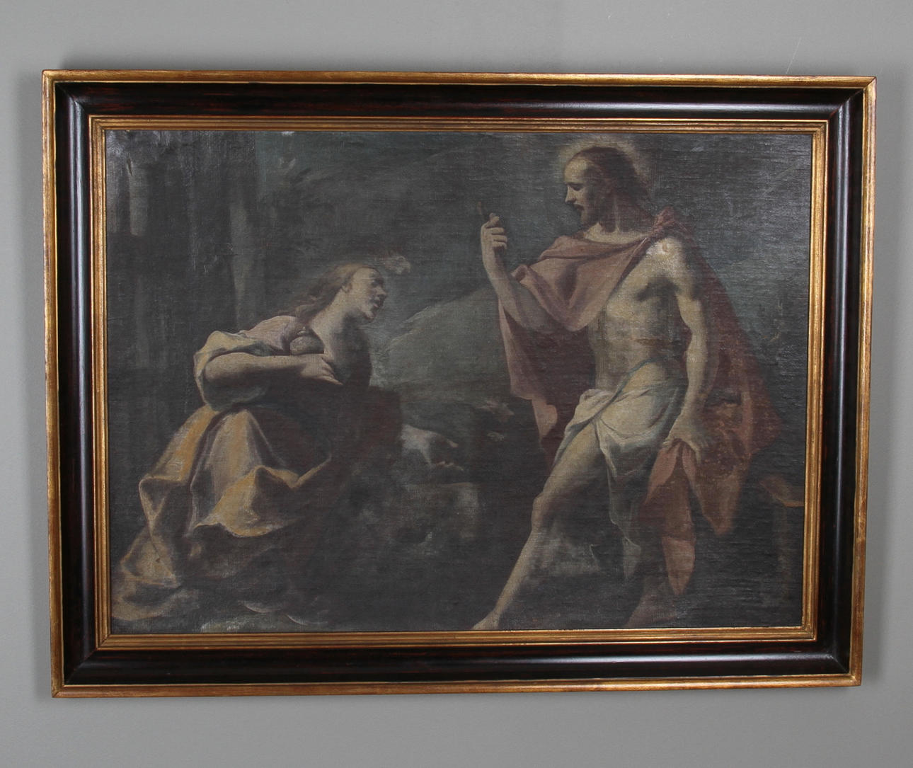 OKÄND KONSTNÄR, sakralt motiv, 1800-tal, olja på duk, uppklistrad på pannå.