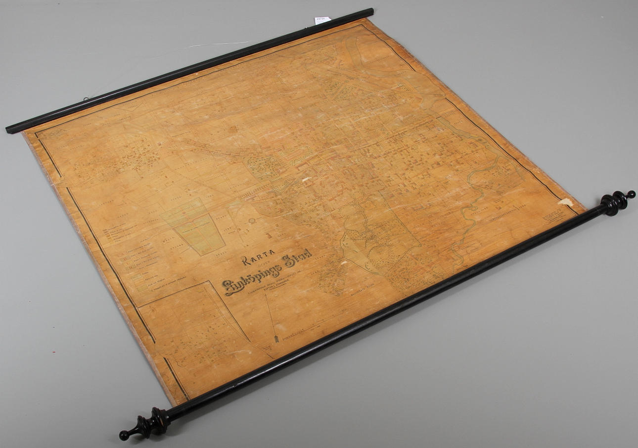 KARTA öfver Linköping stad, omkring 1900.