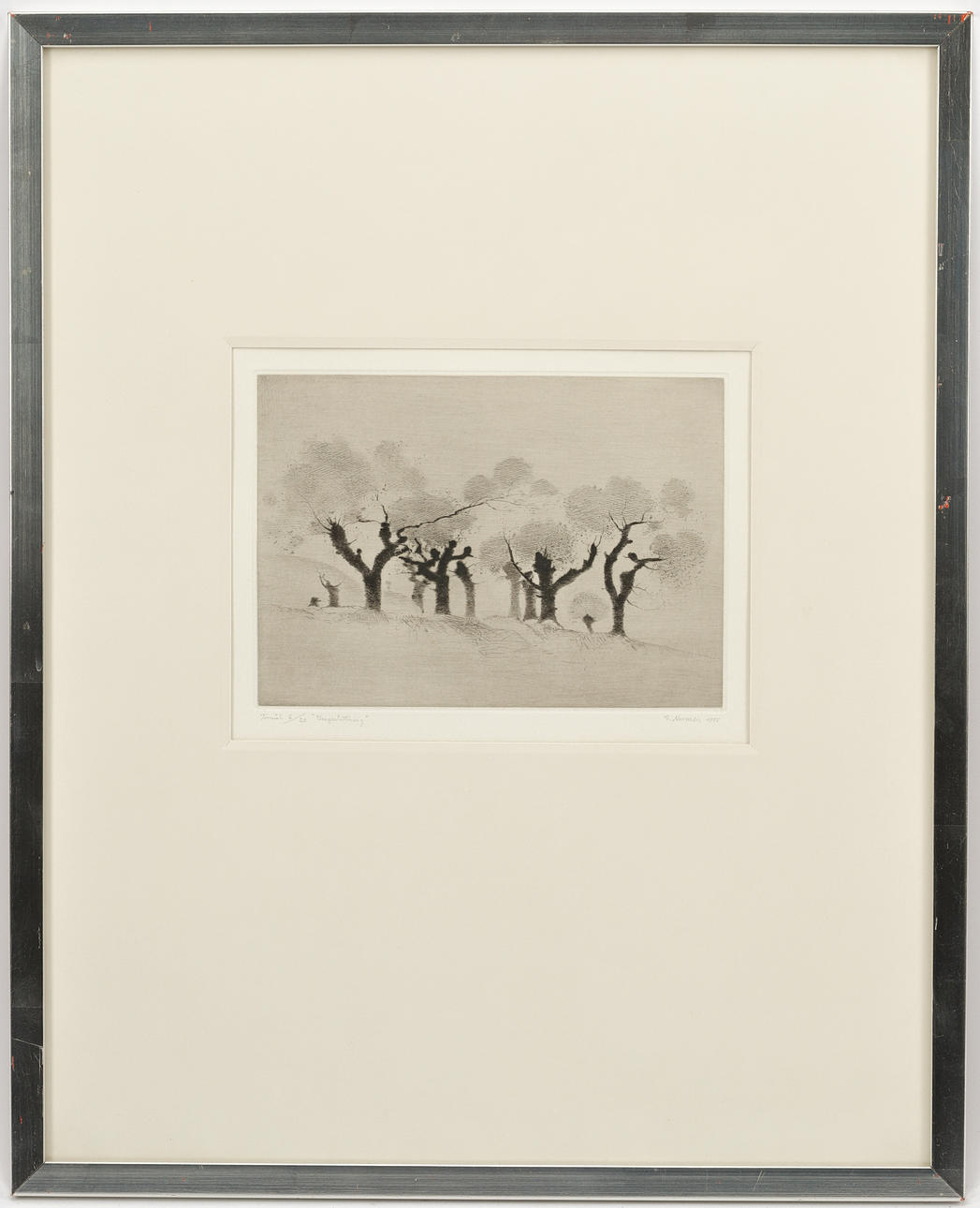 GUNNAR NORRMAN. "Mountain slope", drypoint engraving, signed and dated ...