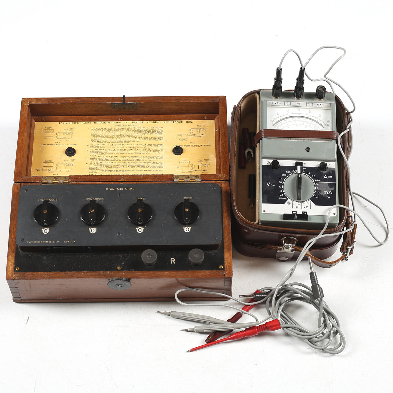 TEKNISKA INSTRUMENT, Ohm mätare samt Multimeter, 1900-tal.