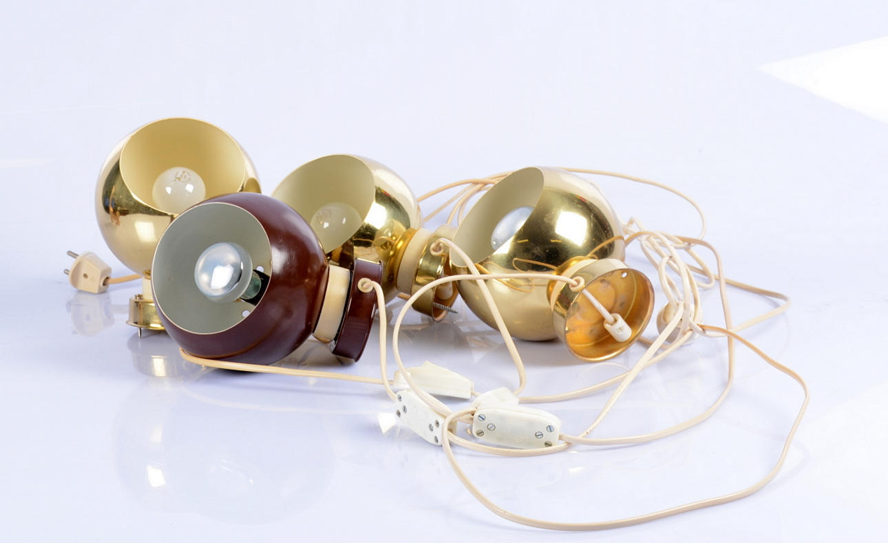 VÄGGLAMPOR, 4 stycken, 1970-tal.