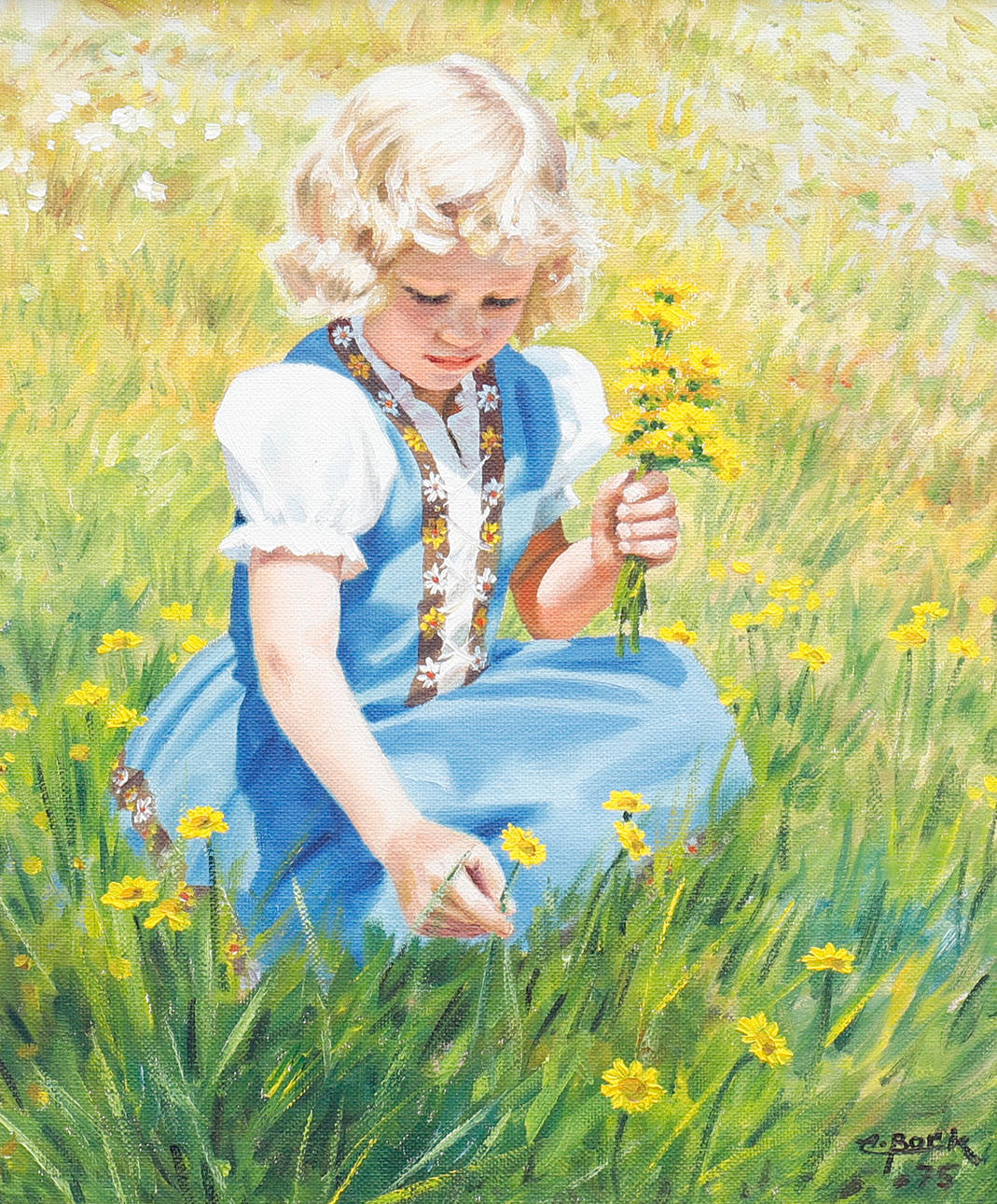 ARNE BARK. TYTÖ Kukkapellolla.