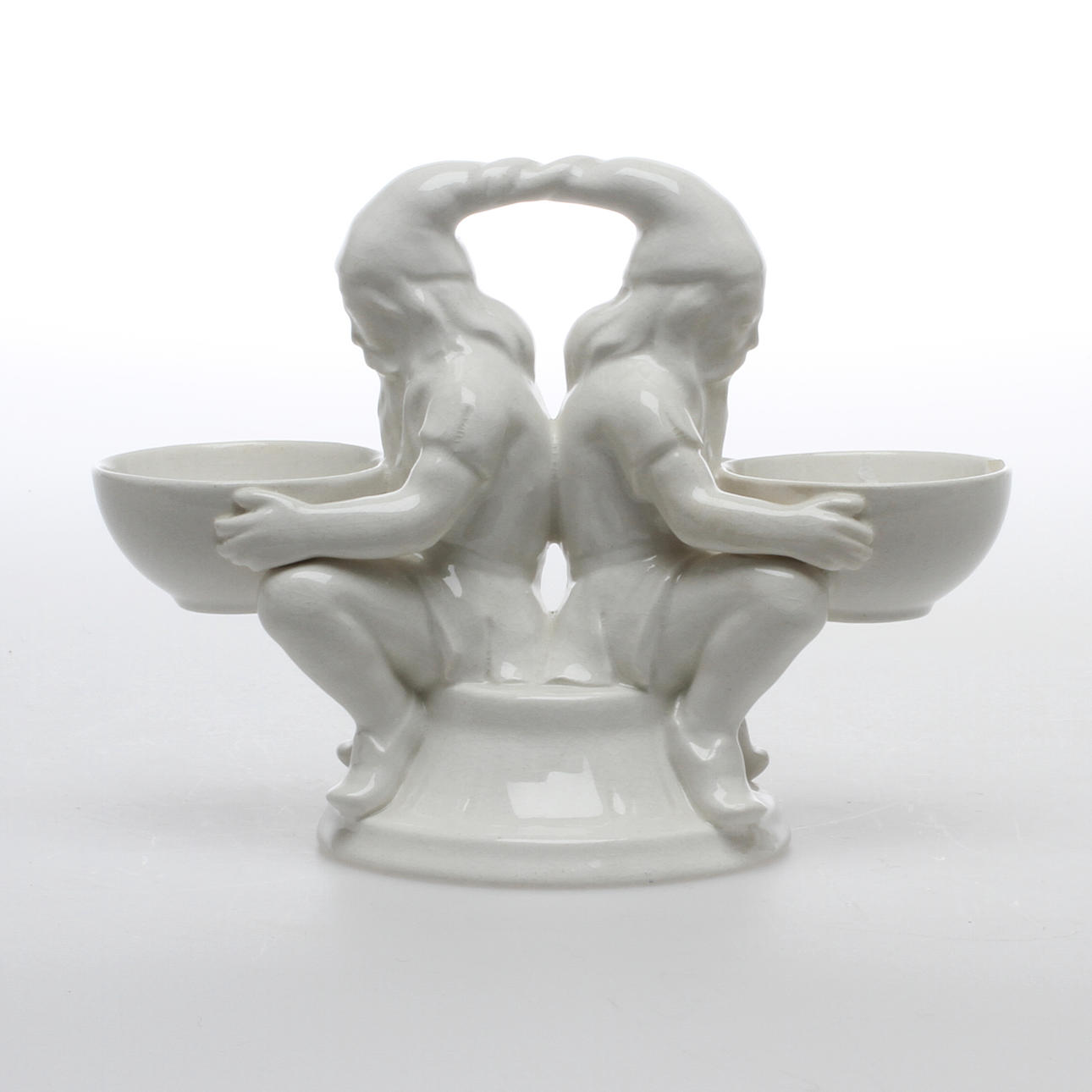 SALTKAR, porslin, i form av tomtar, möjligen Rörstrand, 1900-tal.