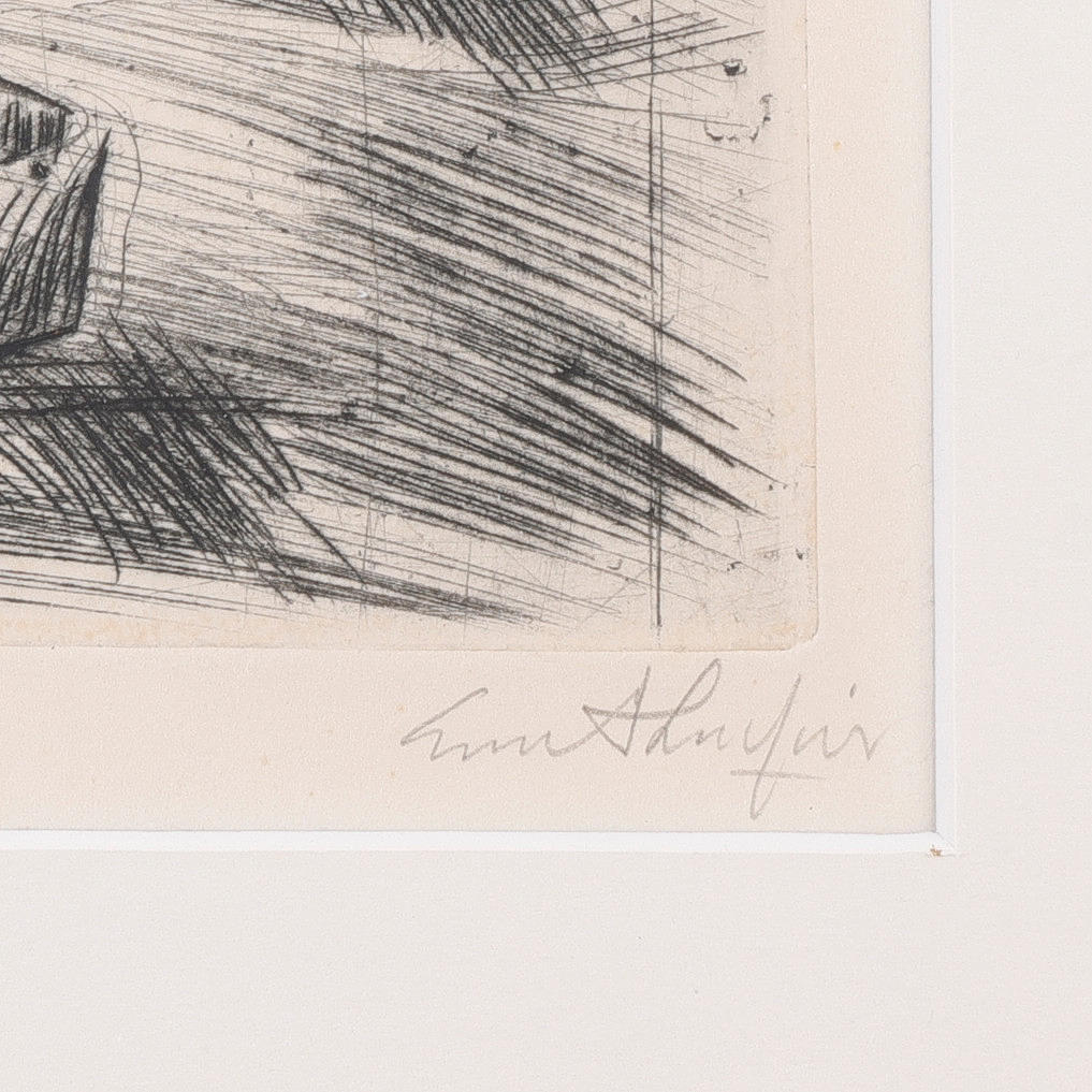 EVERT LUNDQUIST. Figure scene, signed Evert Lundquist, 1/50, etching ...