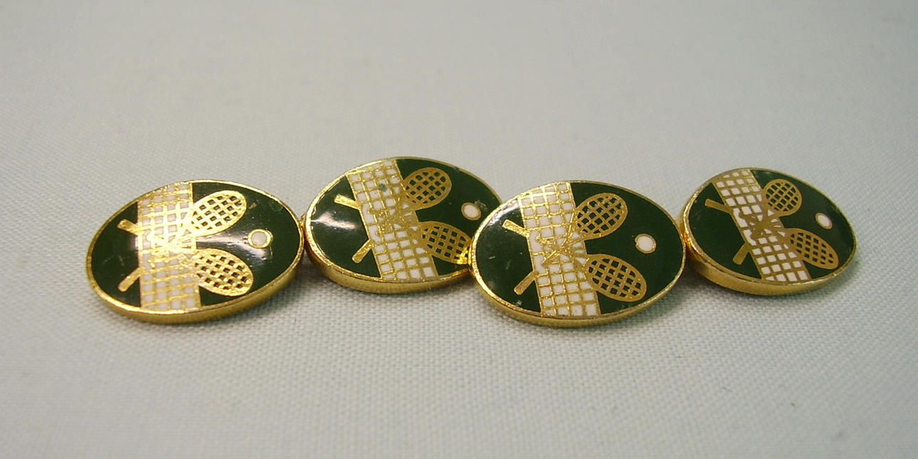 MANSCHETTENKNÖPFE EMAILLE Tennis / Badminton.