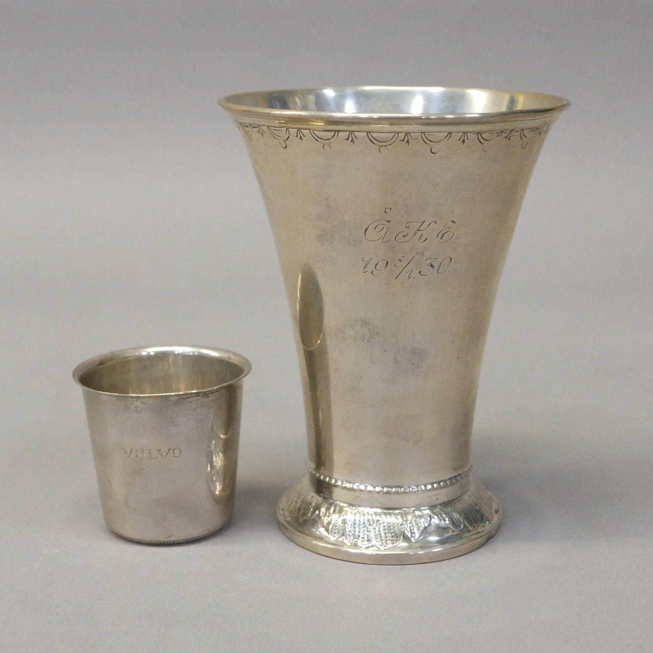 TVÅ BÄGARE, SILVER, 1908 & 1963.