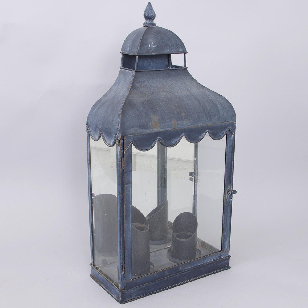 LYKTHUS, patinerad metall/glas, 1900-tal.