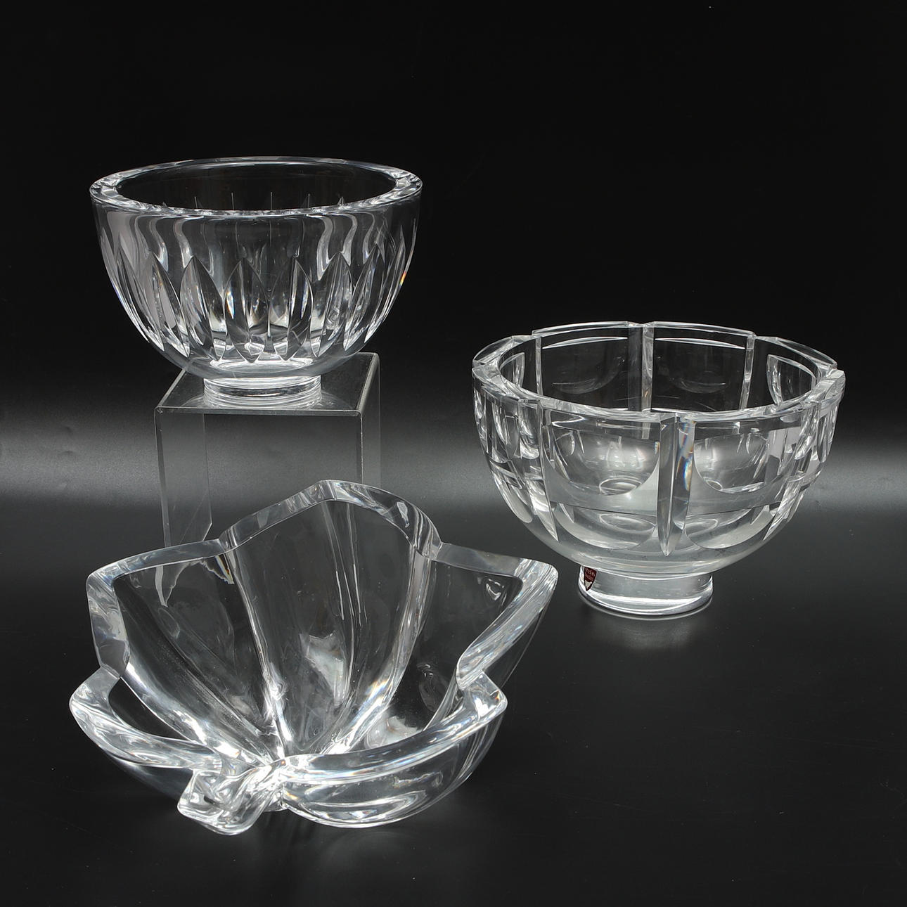 BOWL, 3 pcs, Simon Gate, Sven Palmqvist & Lars Hellsten, Orrefors.