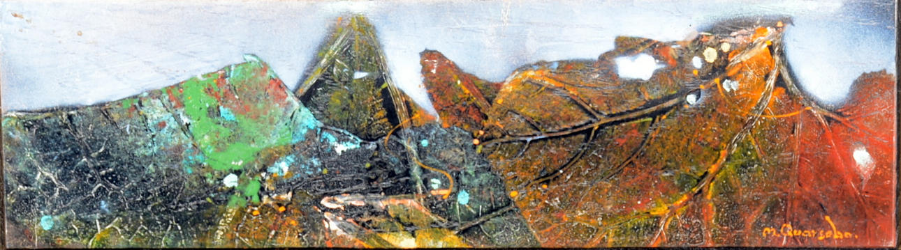 MICHAEL QVARSEBO. Olja på träpannå.