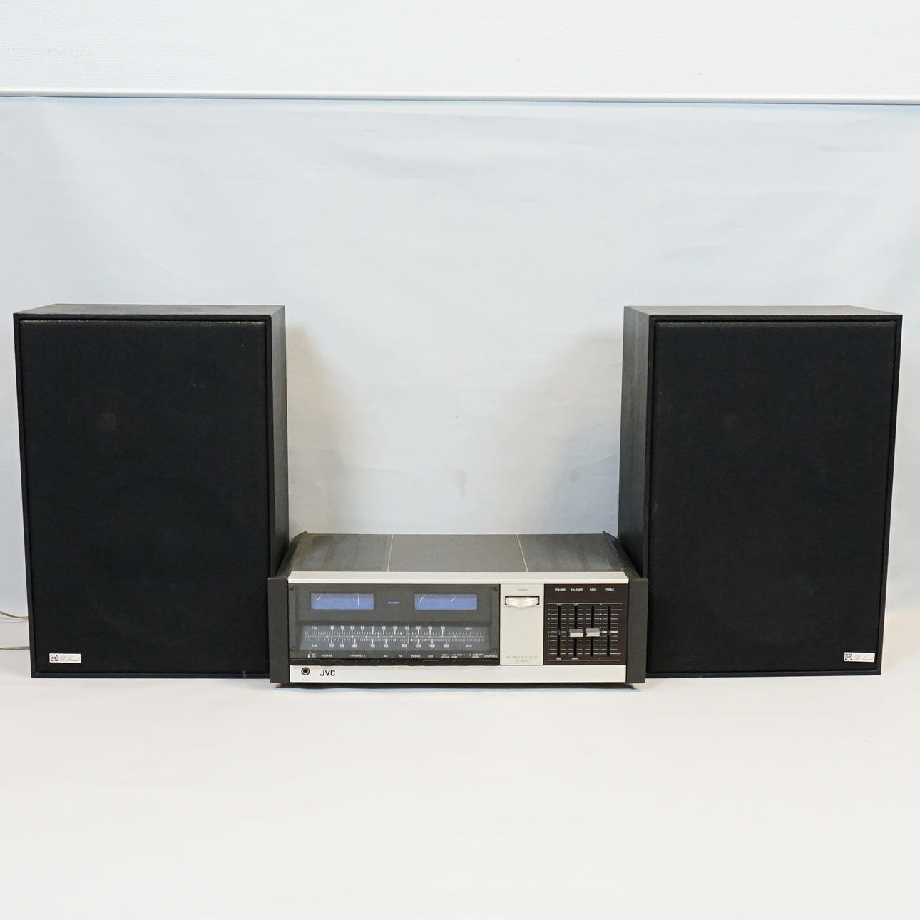 JVC, amplifier and speakers.