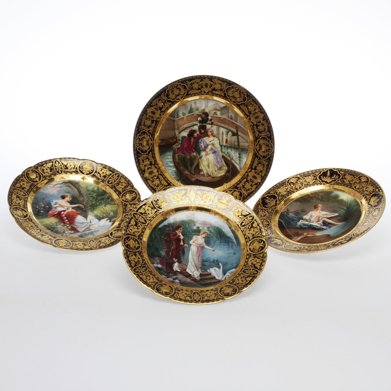 DEKORATIONSTALLRIKAR, 4 st, porslin, 1900-tal.