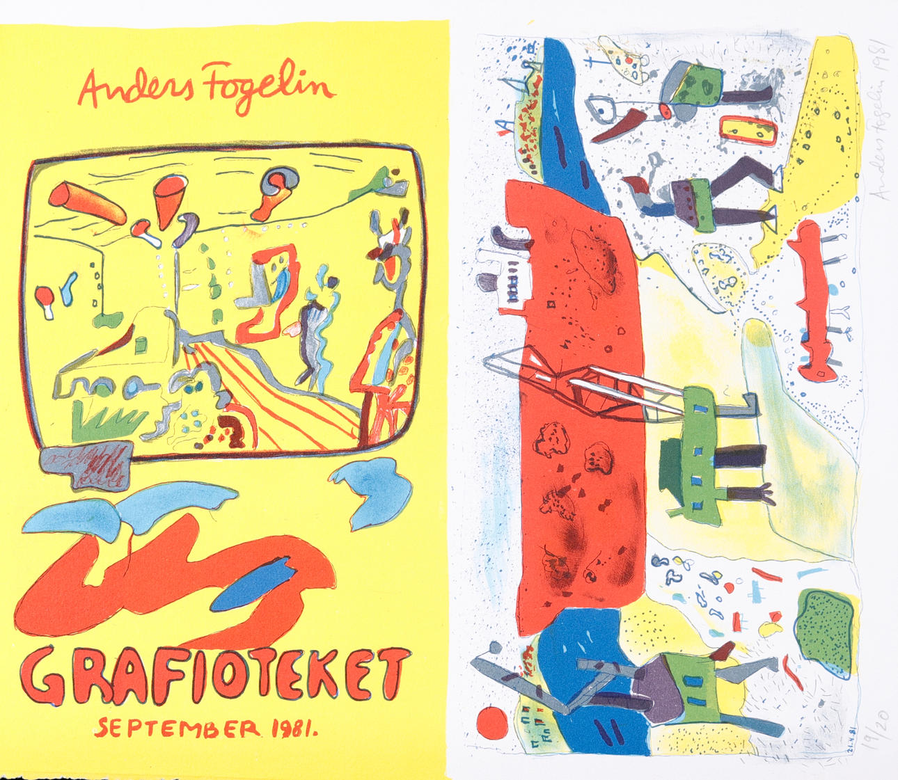 ANDERS FOGELIN. Färglitografi.