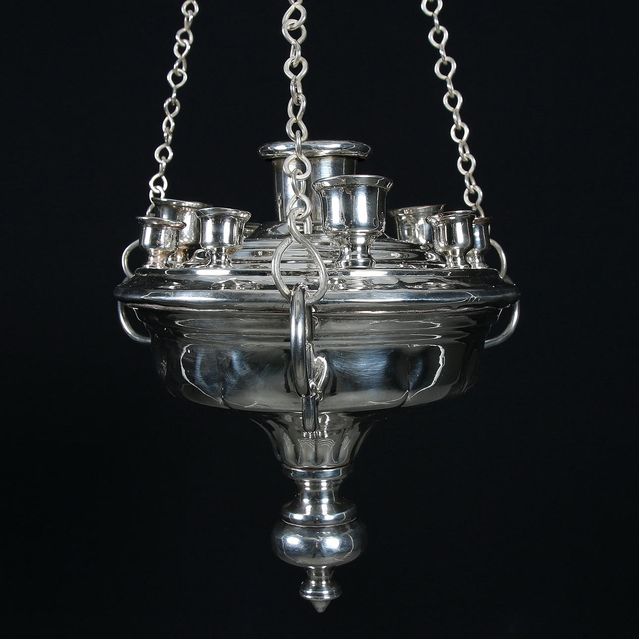 LJUSAMPEL/LYKTA, pläter samt silver, ortodox, Ryssland. 1800-tal.