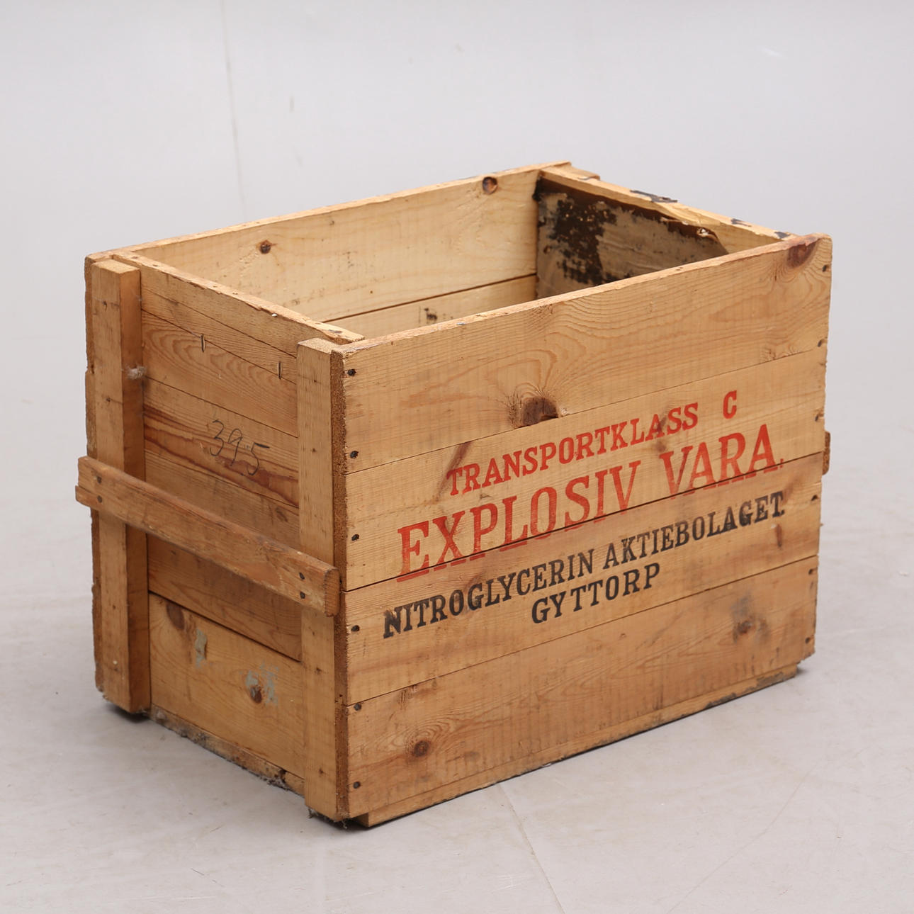 WOODEN BOX, "Explosive item", Gyttorp.