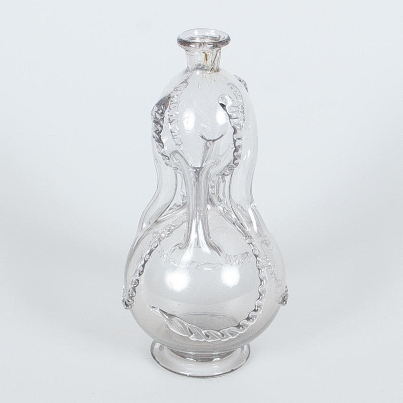 KLUCKFLASKA, glas, 1700/1800-tal.