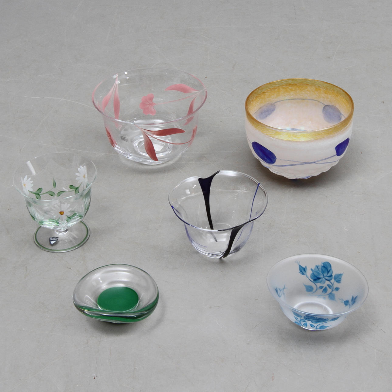 PARTI GLAS, 6 delar, Kosta, Orrefors och SEA.