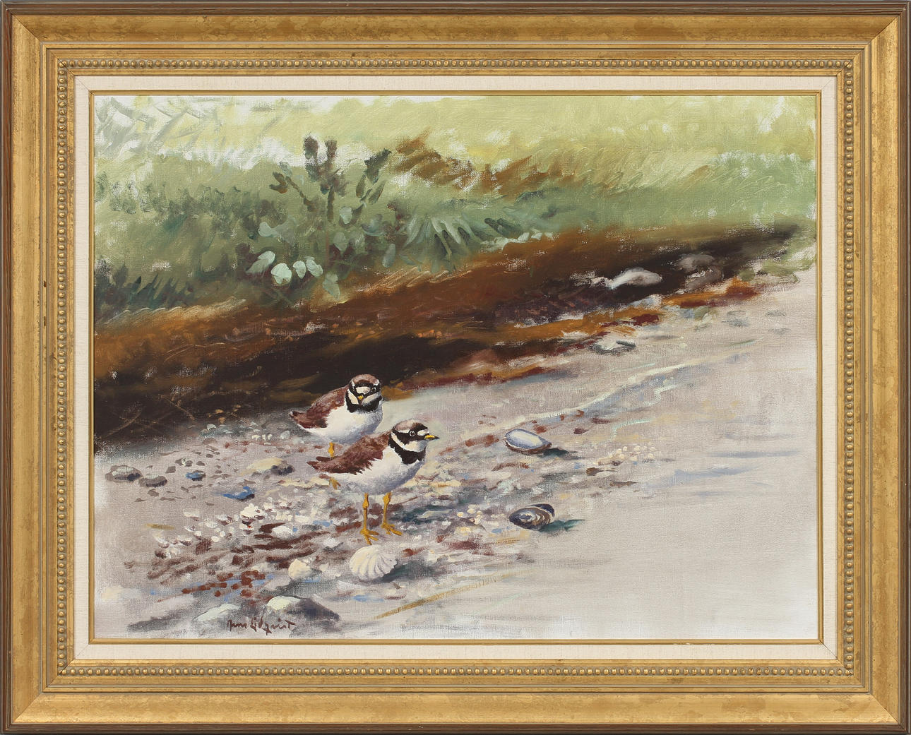 ARNE LIDQVIST. "Strandpipor och gammal tång", olja på duk, signerad.