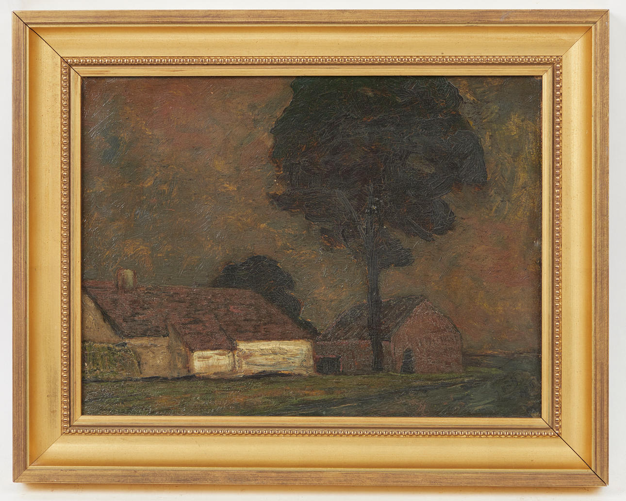 JULIUS BRETZ. Maleri, stykke jord, 1905.