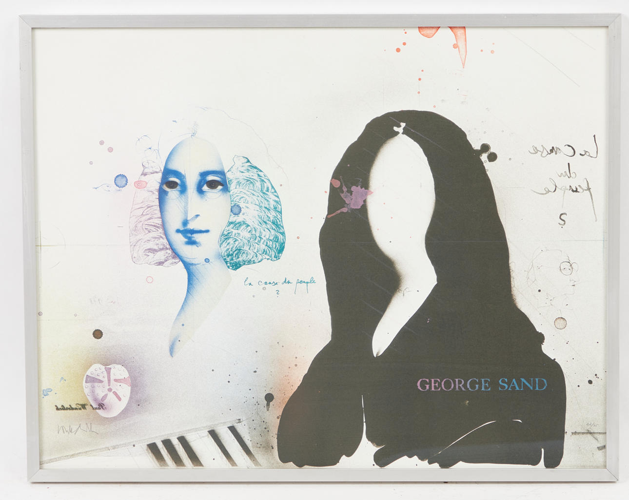 PAUL  WUNDERLICH. Color lithograph, 'George Sand', 1978.