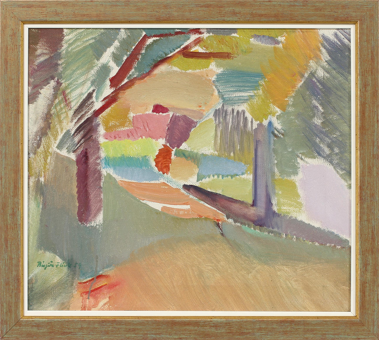 BIRGITTA FLINK. Motiv från Tjörn Åseby, olja på duk, signerad 59.