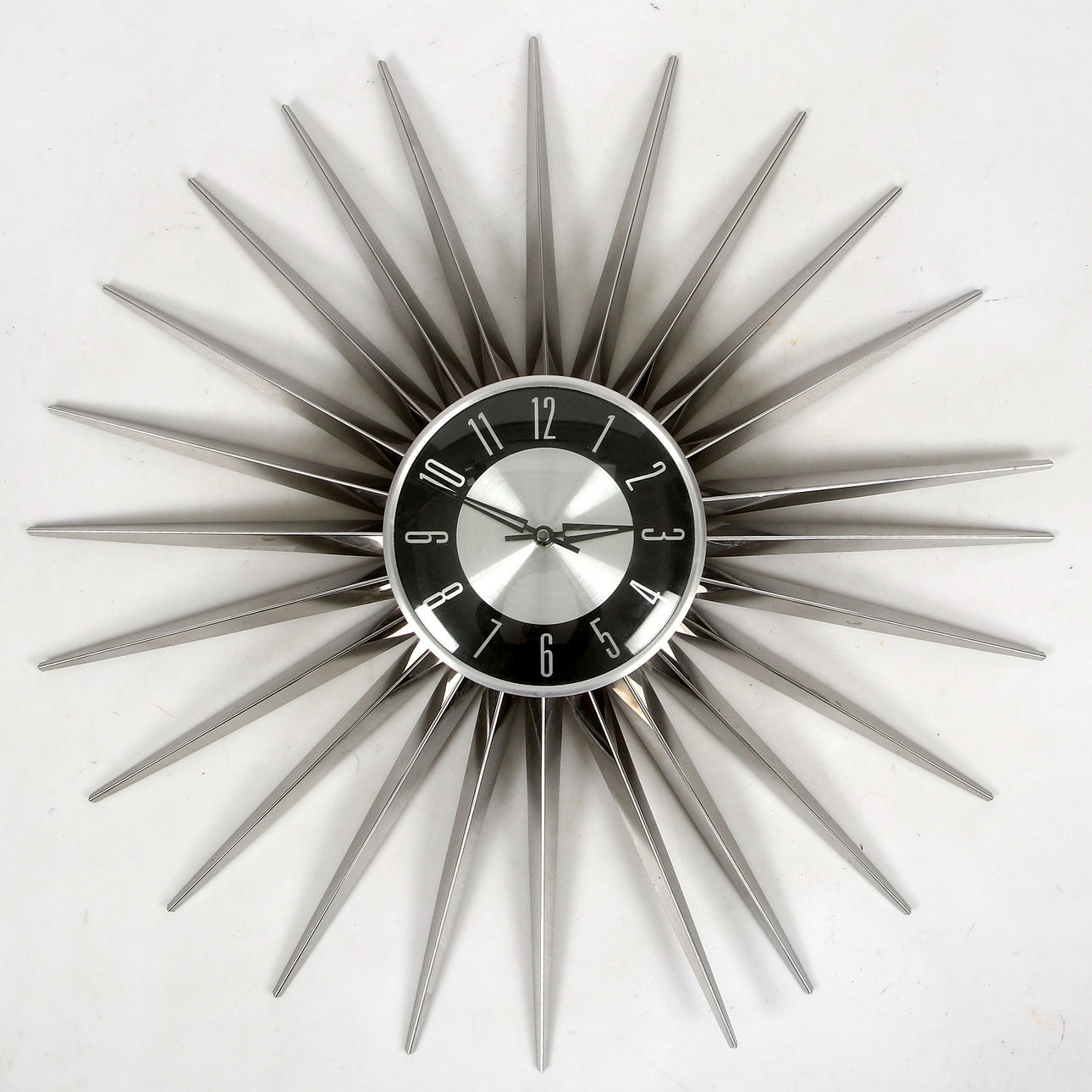 WALL CLOCK, chrome, quartz, 2000s.