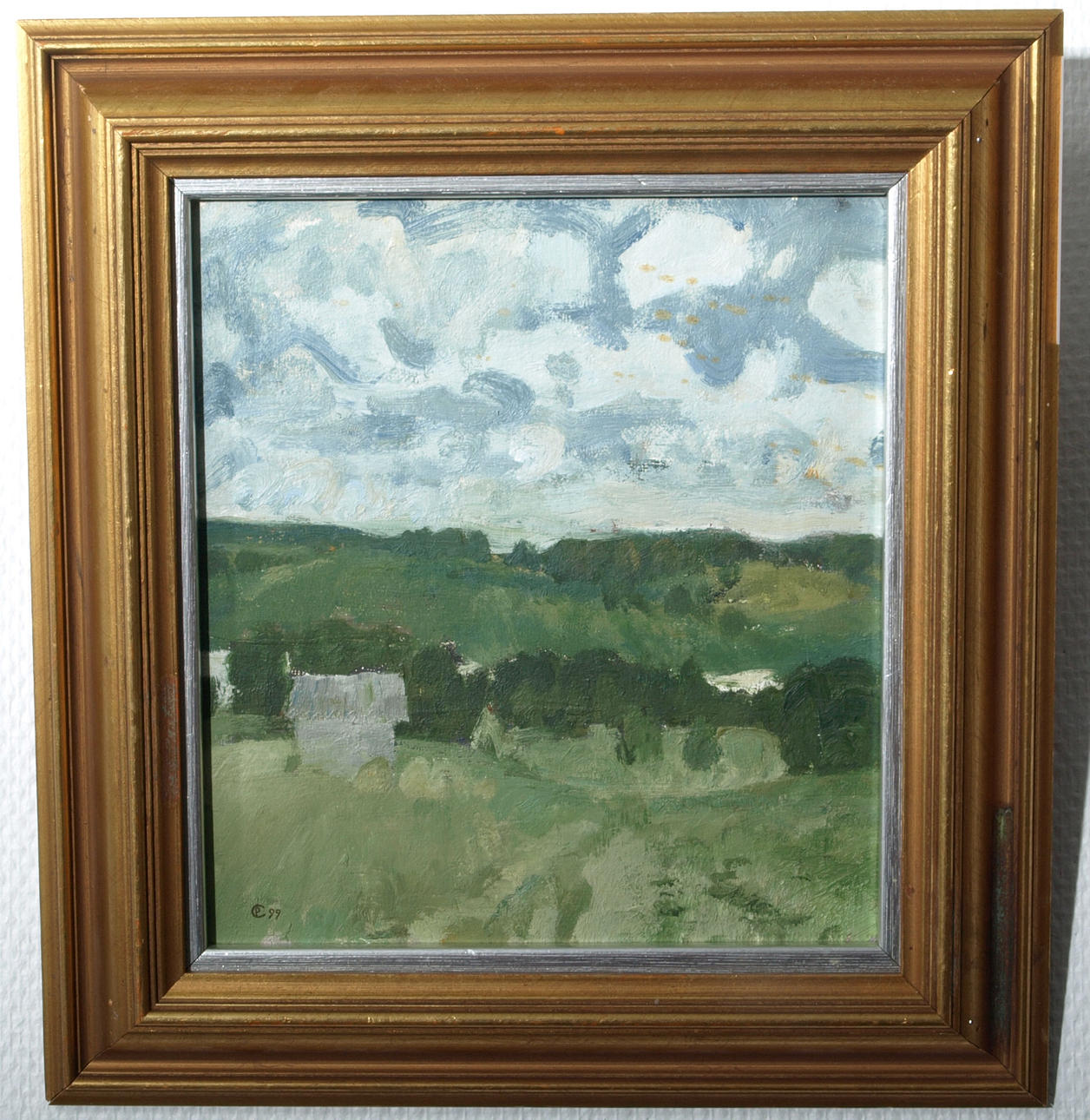 SERGEJ RUDNEV. Olja på duk, "Landskap", signerad 1999, Ryssland.