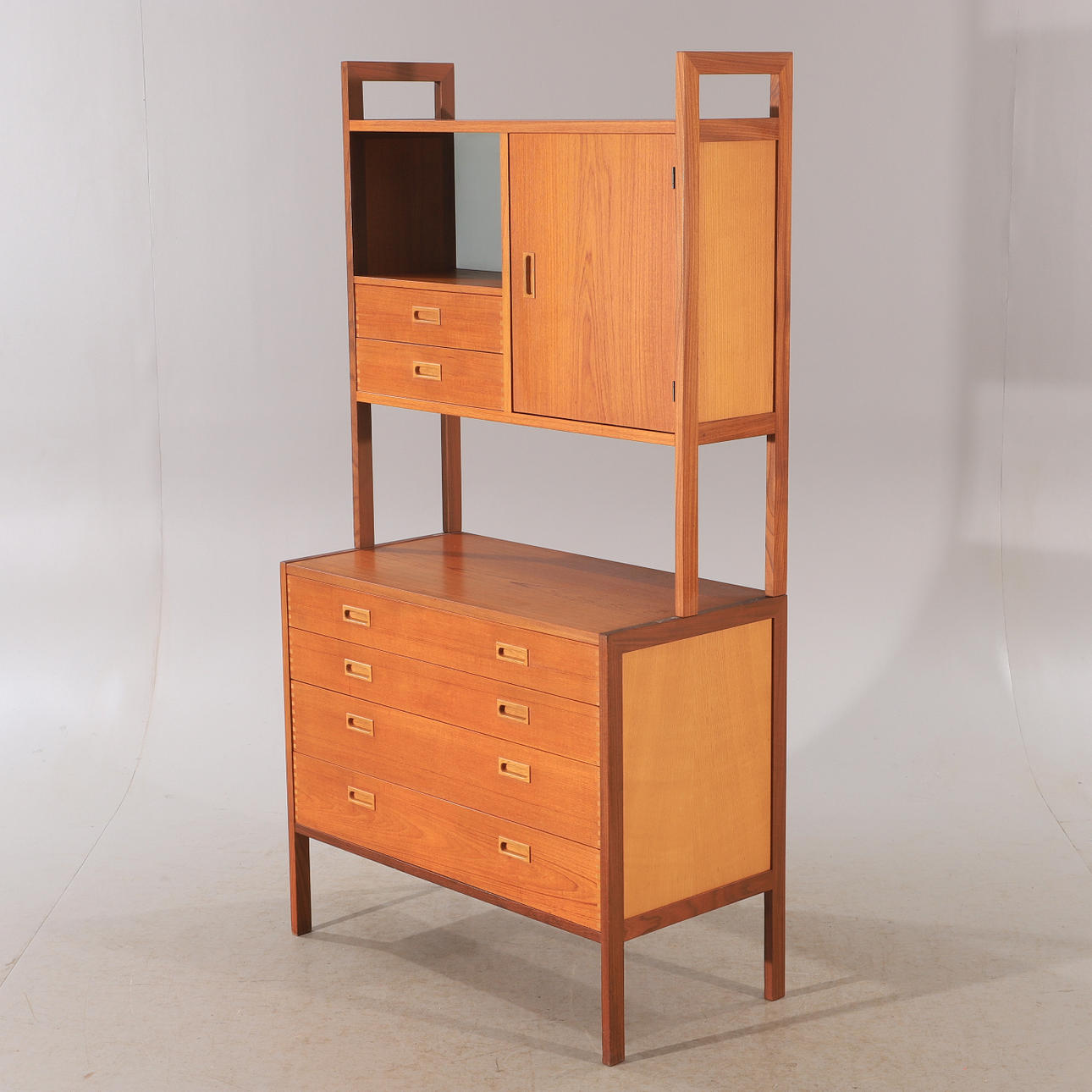 GILLIS LUNDGREN. Bücherregal, Teak/Eiche, "System", IKEA.