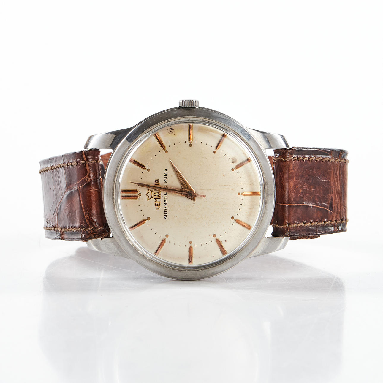 LEMANIA, men's wristwatch, 1950s, automatic, 21 Rubis.