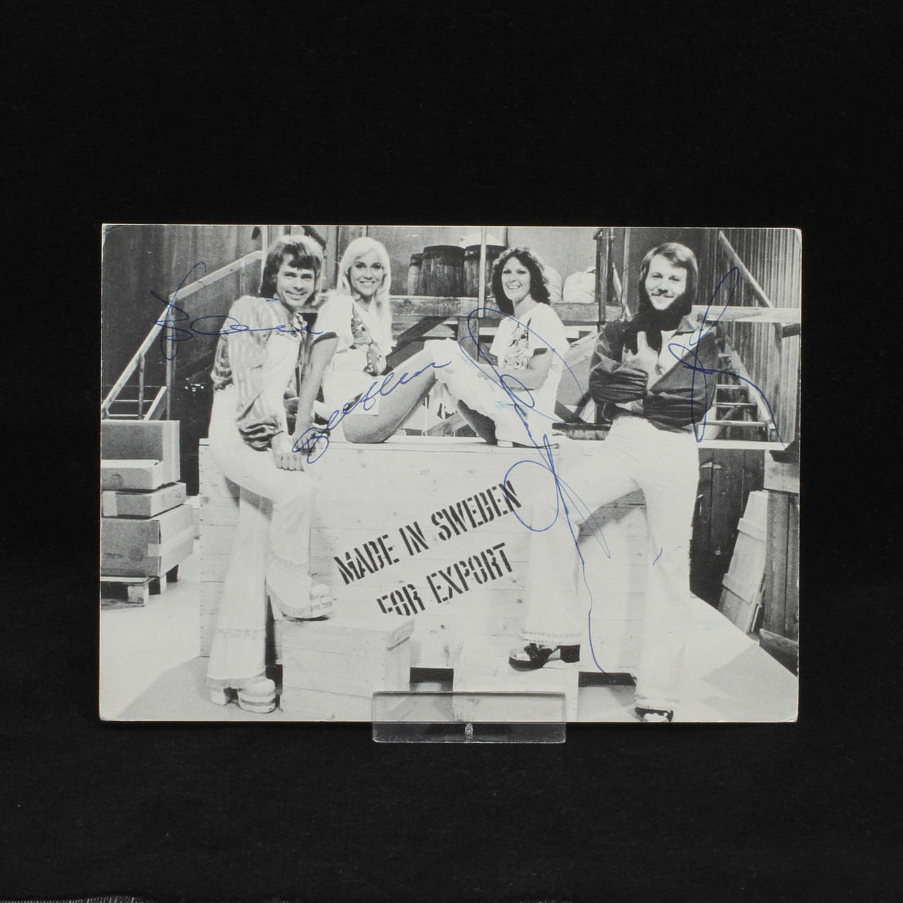 ABBA, idolkort med 4 st AUTOGRAFER.