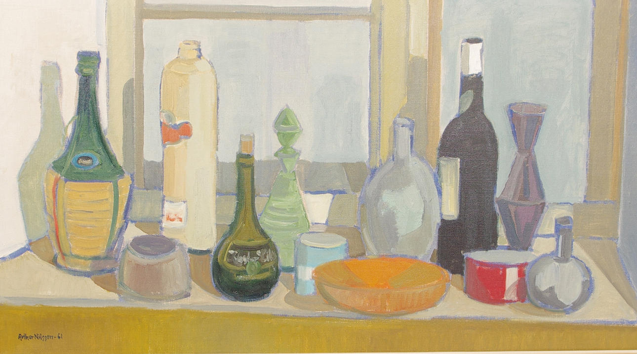 ARTHUR NILSSON. stilleben, olja på duk, signerad -61.
