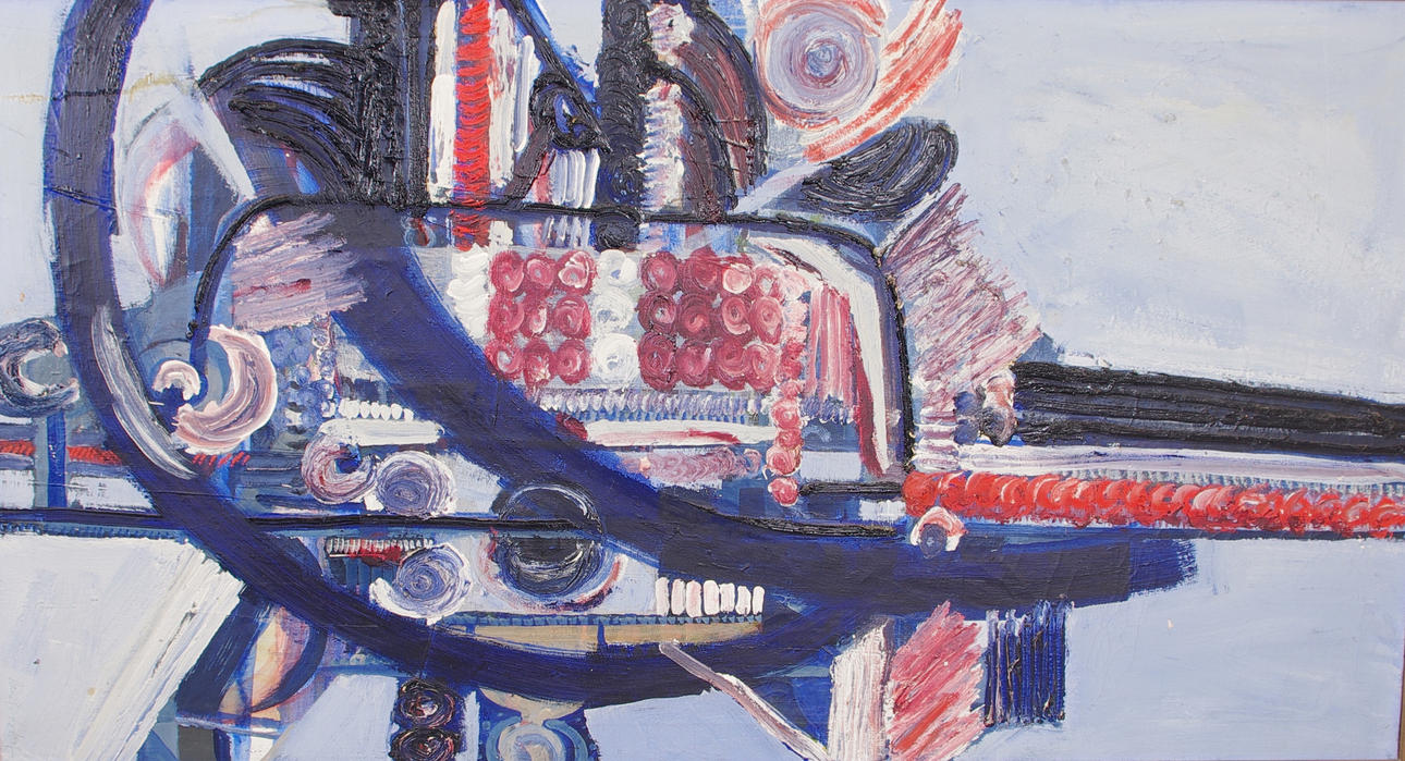 HANS FRITZDORF. Komposition, olja på duk, signerad 66.