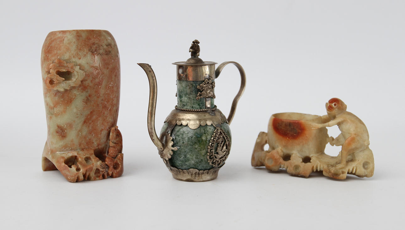 VASER, 2 st, samt KANNA, Kina, 1800/1900-tal.