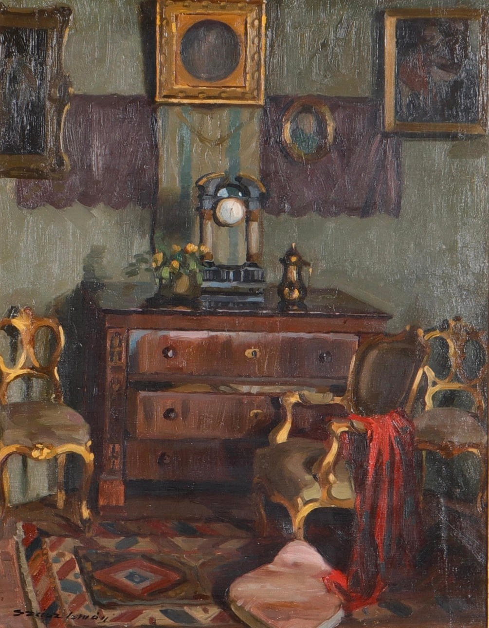 ISTVAN SZASZ. oil on canvas.