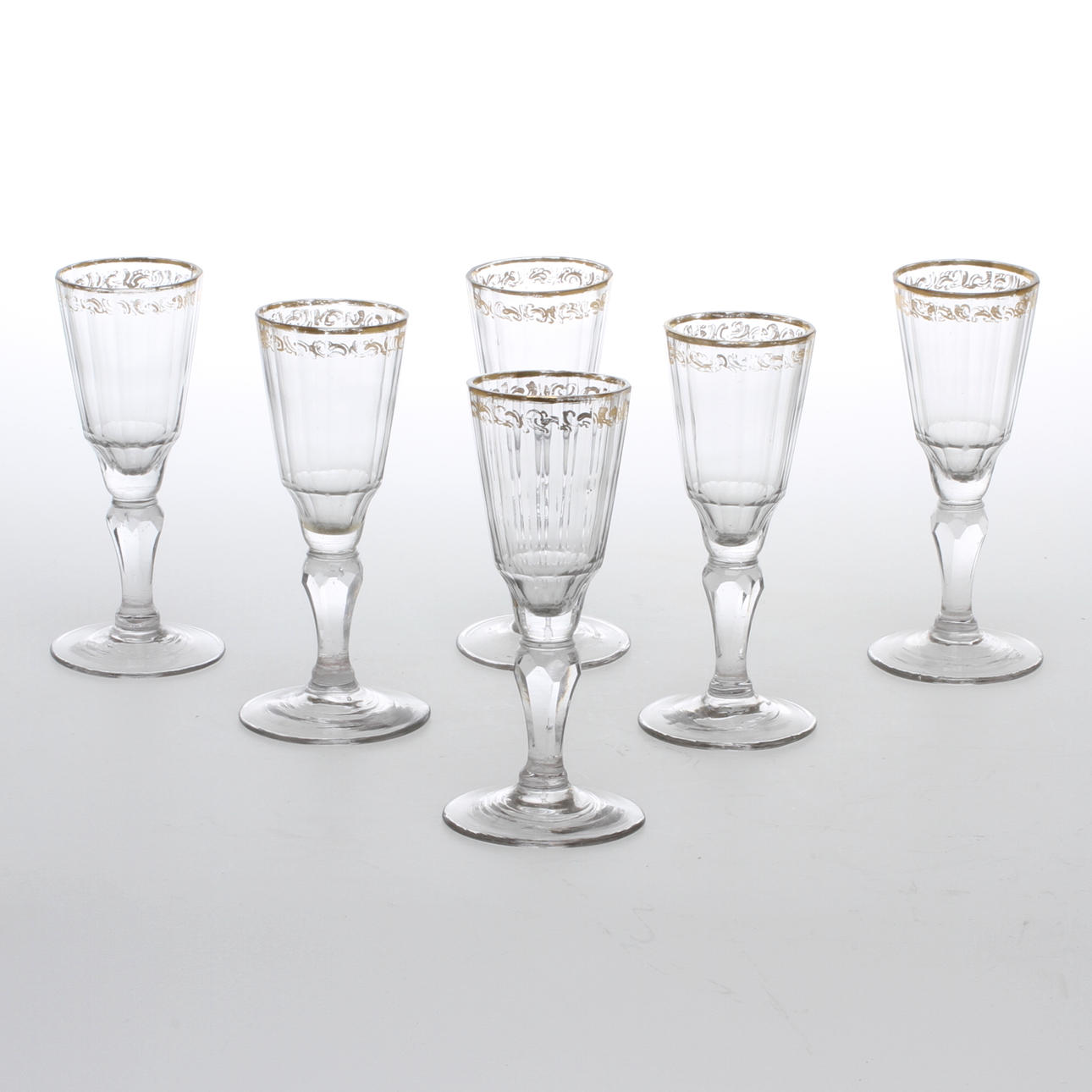 VINGLAS, 6 st, empire, 1800-tal.