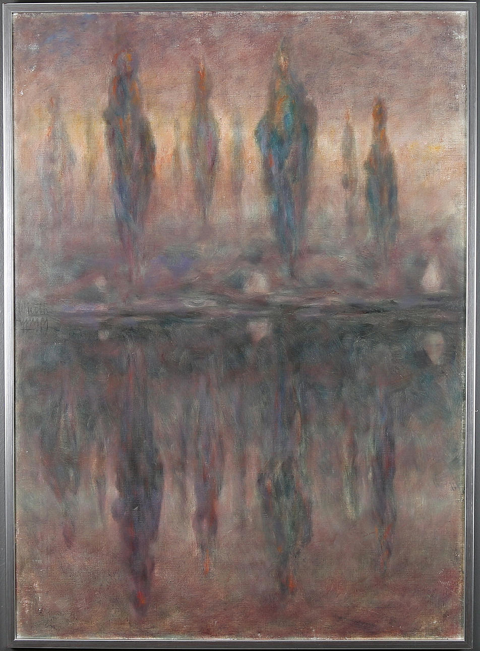 JOHN WIERTH. Olja på duk, "Speglande", signerad.