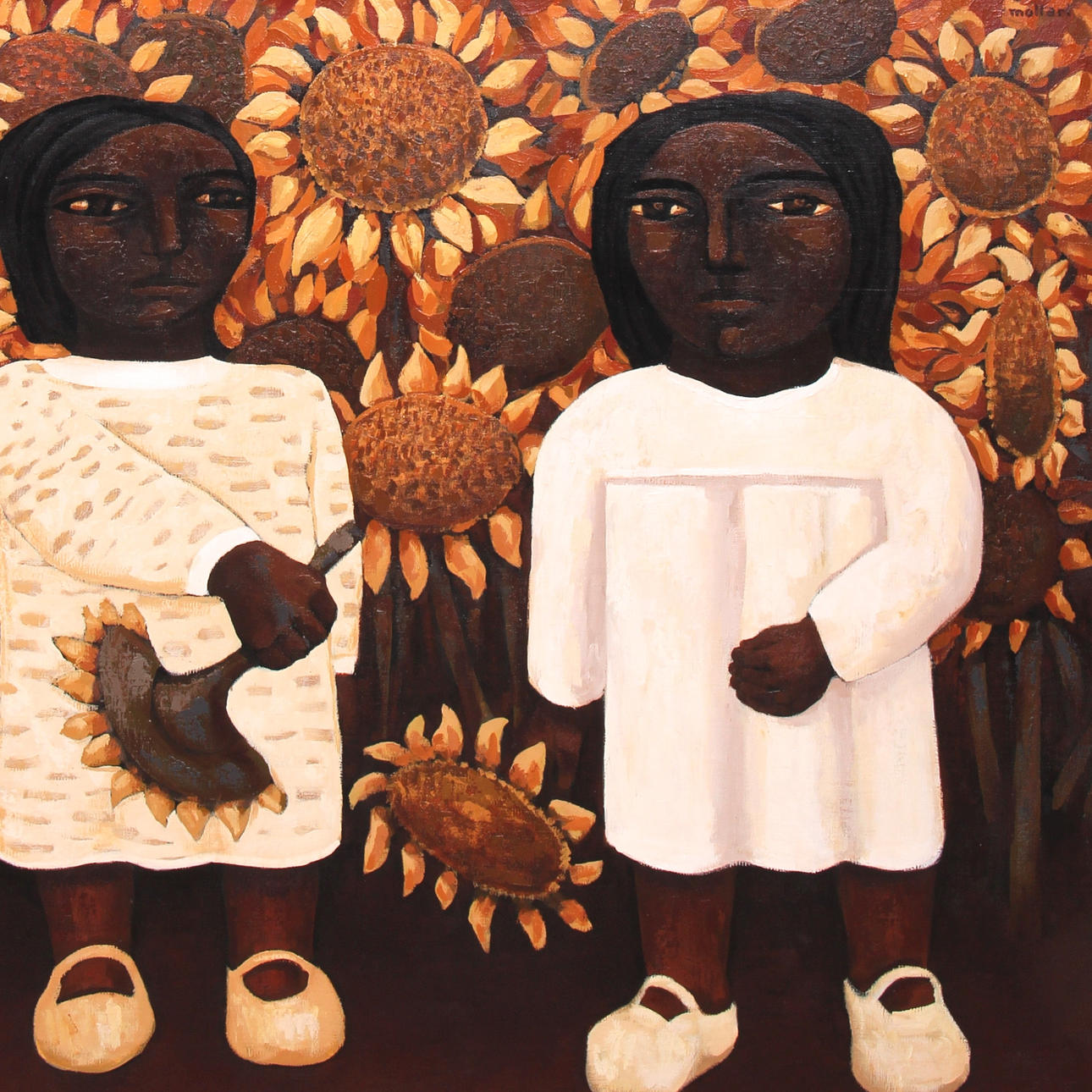 MARIO MIGUEL MOLLARI. Olja på duk, barn, signerad, 1900-talets andra hälft.