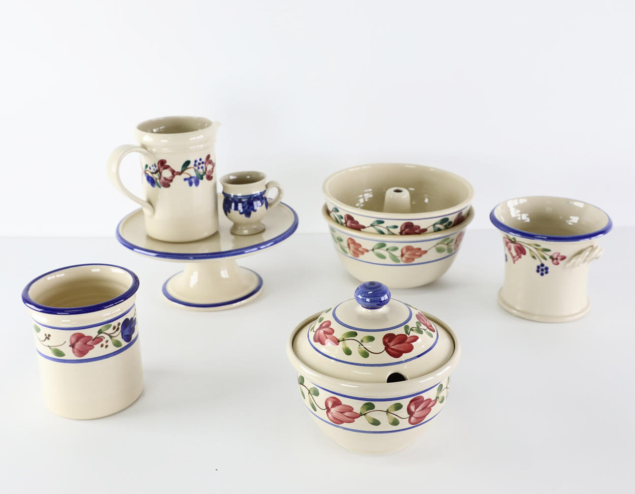 SERVISDELAR, 8 delar, keramik, Hallstan, Järvsö.