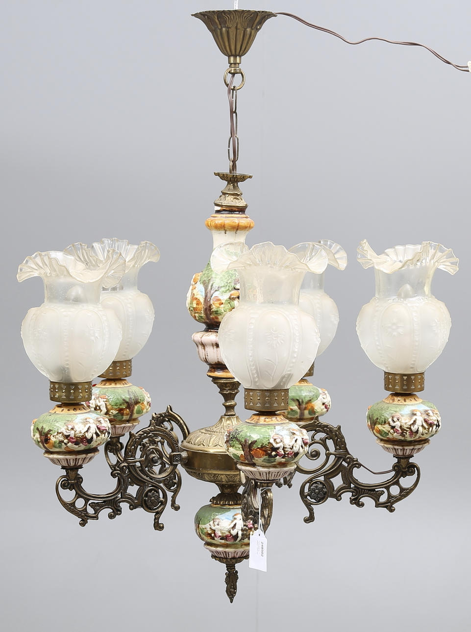 TAKLAMPA, Italien, 1900-tal, total höjd ca. 85 cm.