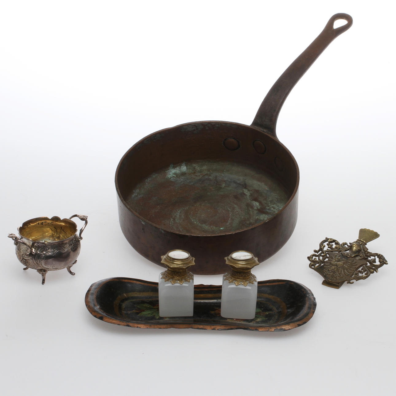 PARTI DIVERSE, 6 delar bland annat sautepanna J Gaillard, 1800/1900-tal.