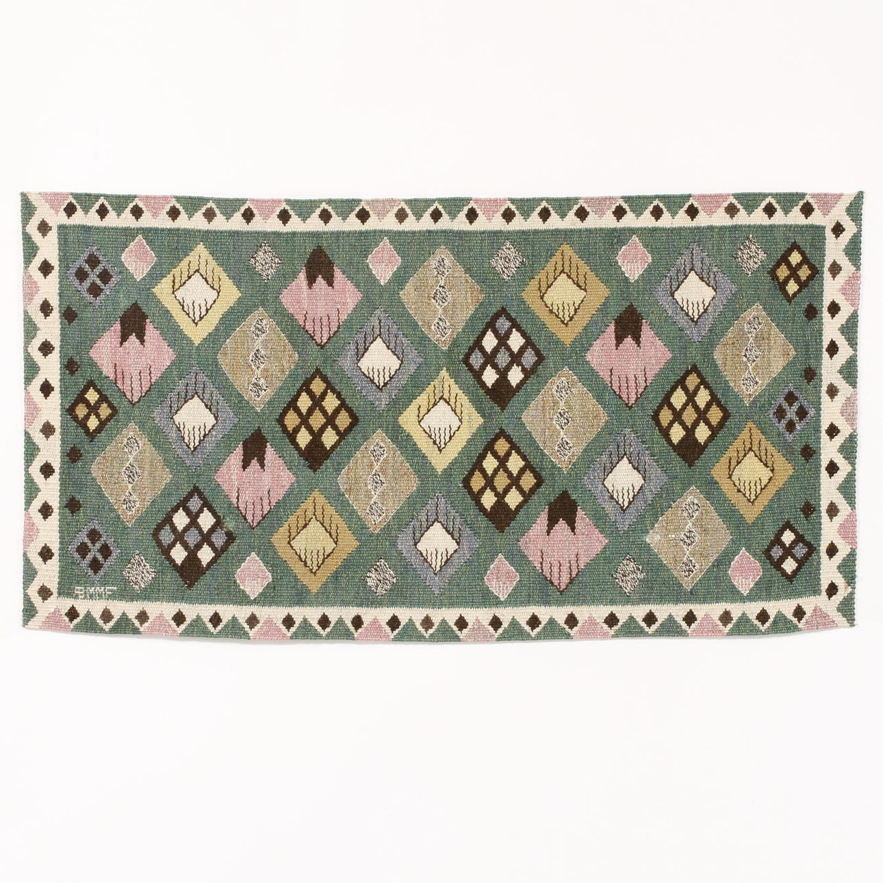 VÄVNAD "KNOPPEN", gobelängteknik. Märta Måås-Fjetterström AB, Båstad.