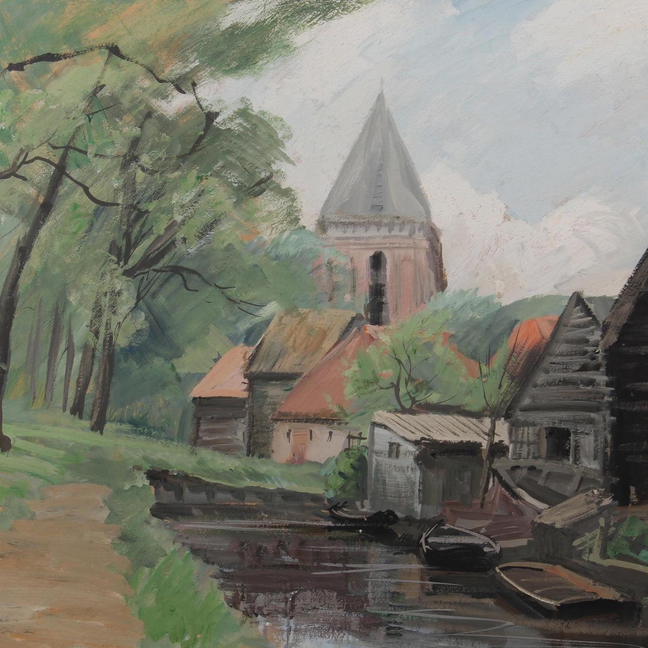 REINHOLD VON ROSEN. Gouache på papper, stadsbild, signerad och daterad 1930.
