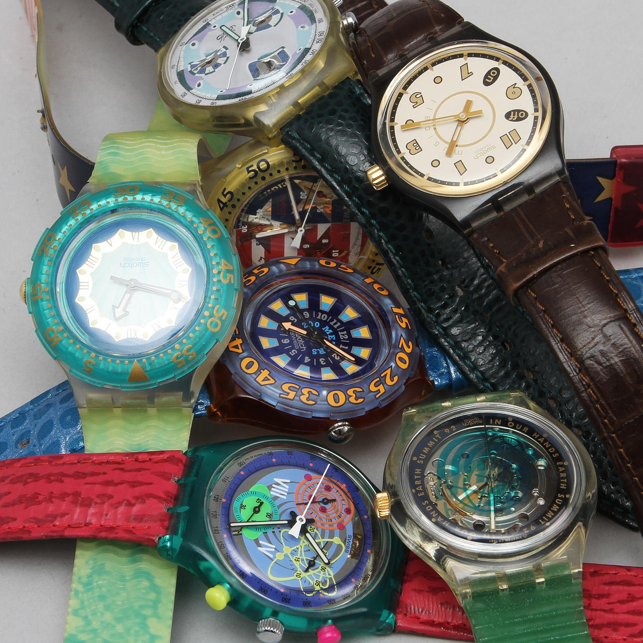 ARMBANDSUR, 7 st Swatch, 1980-1990-tal.